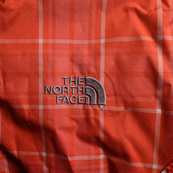 The North Face Women's Orange Plaid Rain Jacket - Picture 4 of 5